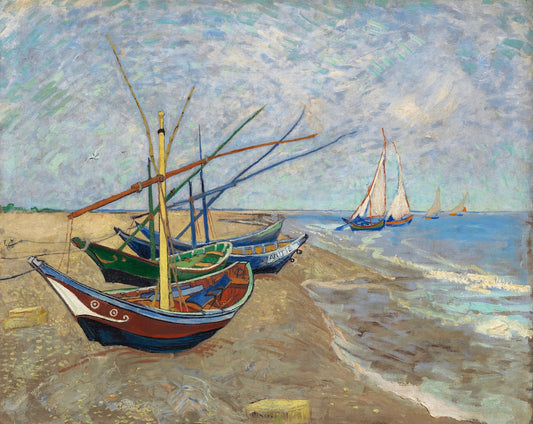 Fishing Boats On The Beach, 1888 by Vincent Van Gogh