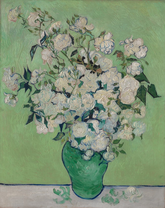 Still Life: Vase with Pink Roses by Vincent Van Gogh
