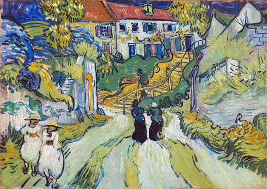 Village Street and Steps in Auvers with Two Figures by Vincent Van Gogh